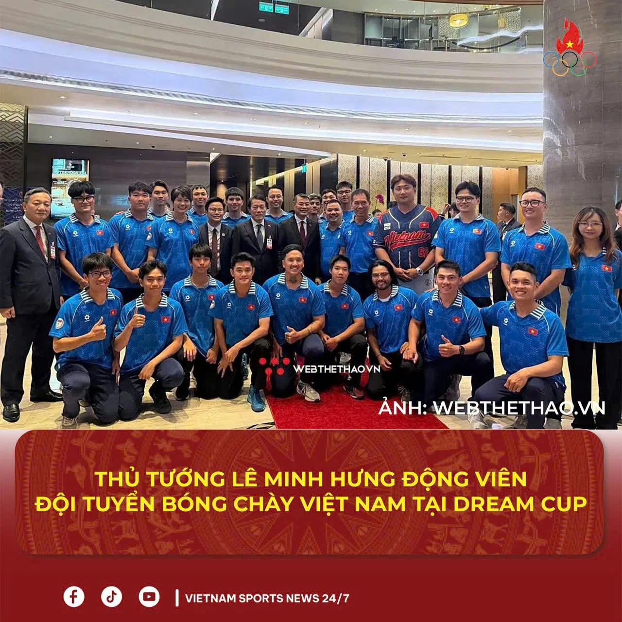 Thủ tướng Lê Minh Hưng động viên đội tuyển bóng chày Việt Nam tại Dream Cup